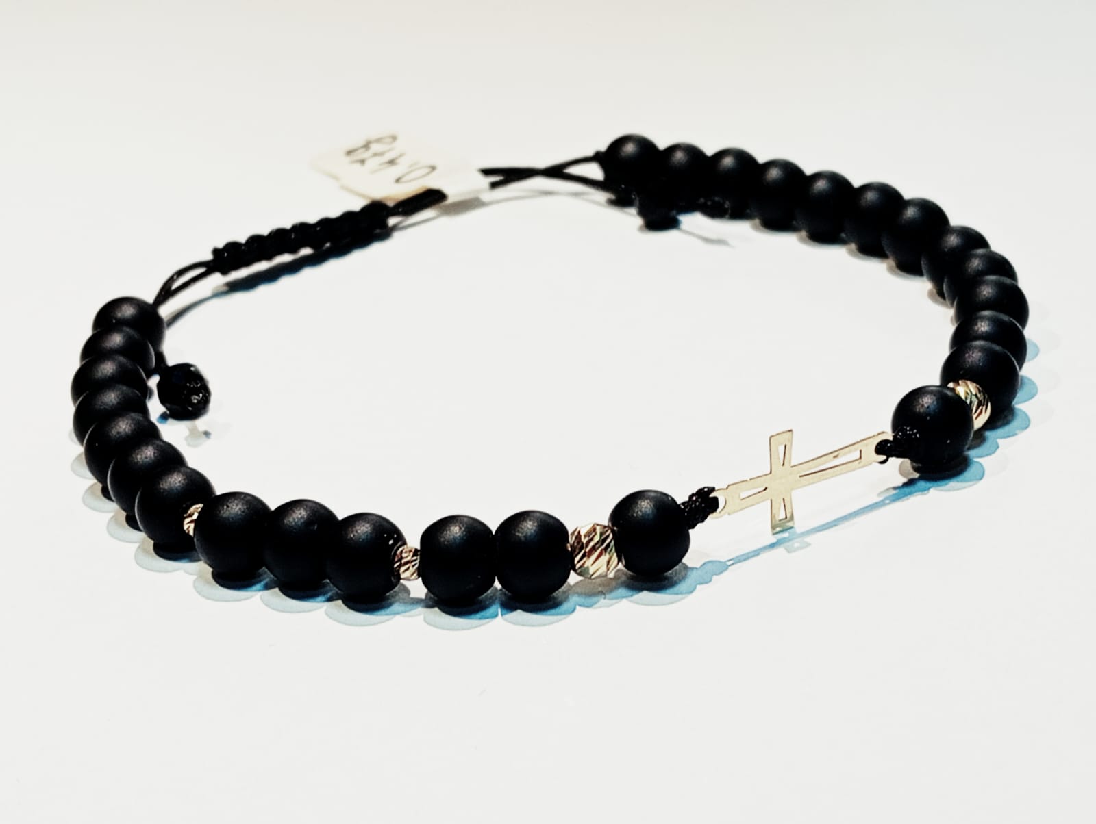 Brățară cu onix fațetat șibile din  aur 14K 3mm